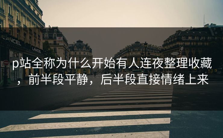 p站全称为什么开始有人连夜整理收藏,前半段平静,后半段直接情绪上来 p站全称为什么开始有人连夜整理收藏,前半段平静,后半段直接情绪上来
